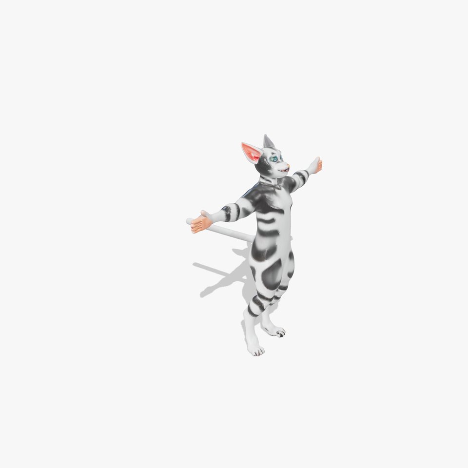 Striped Cartoon Cat model pack